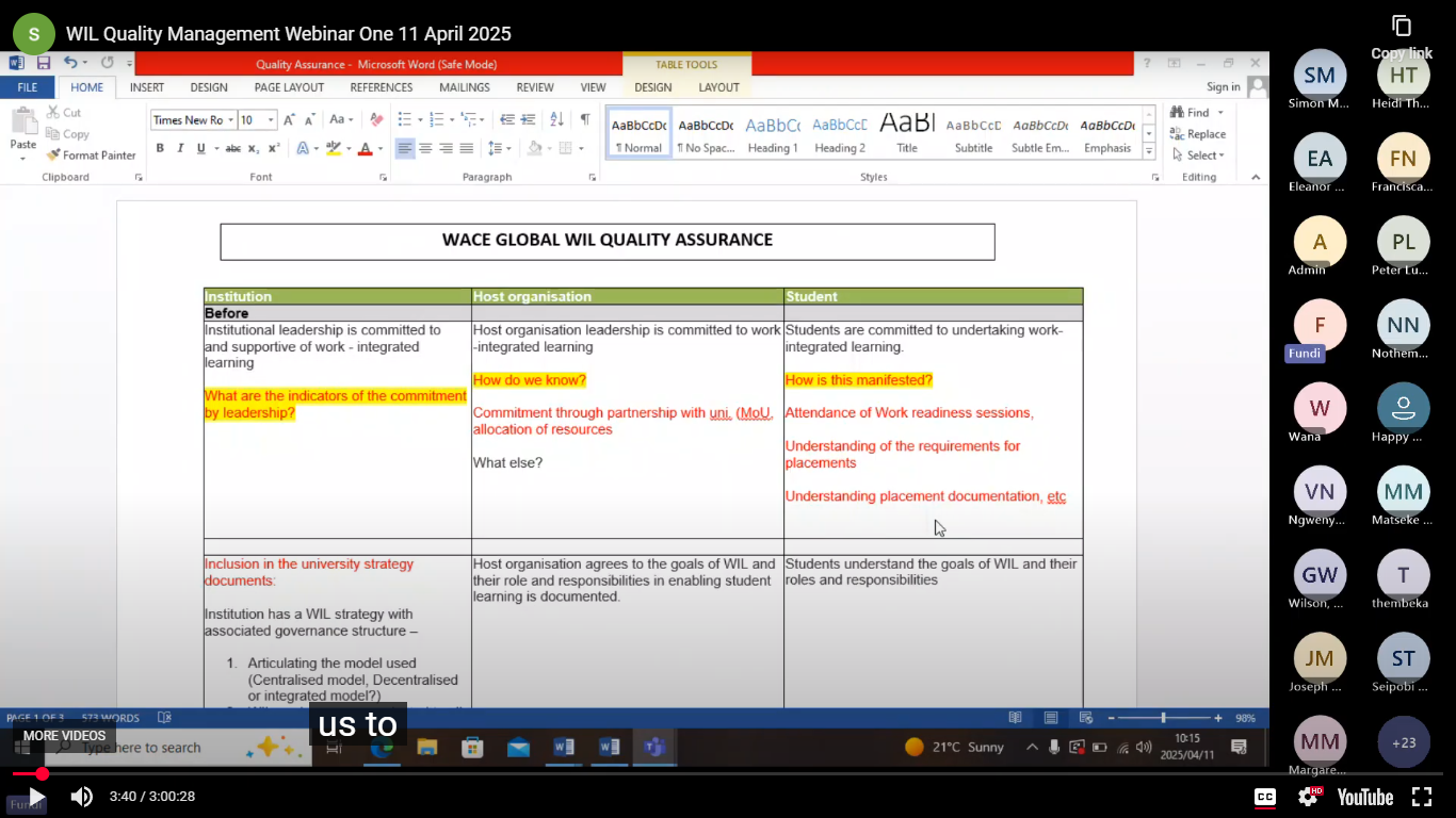 WIL Framework Presentation